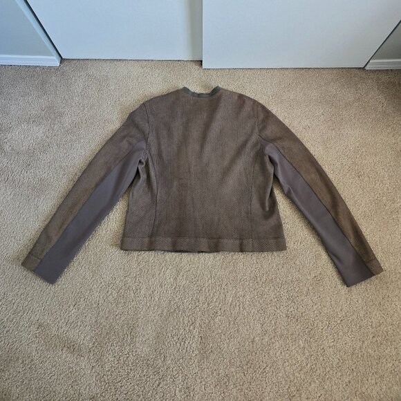 Lambskin leather collarless jacket - Picture 15 of 16